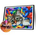 thumbnail image 2 of 5D DIY Diamante Pintura Gato Completo Taladro Redondo Pared Animal Imagen Decoraciones Tmvgtek decoración de arte en el hogar, 2 of 9