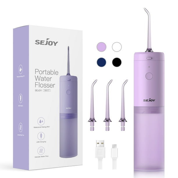 Sejoy Cordless Water Flosser Rechargeable Portable Oral Irrigator Teeth Cleaner Purple 