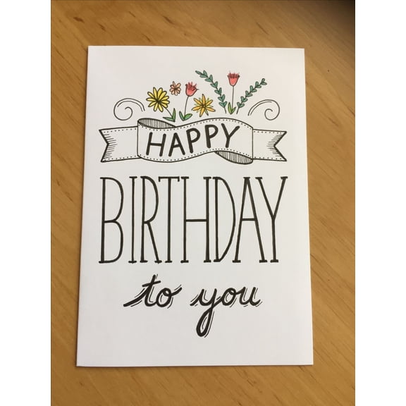 Happy Birthday Card with Floral Design – Blank Inside for Personal Messages – Perfect for Friends, Family, and Loved Ones – Includes Envelope