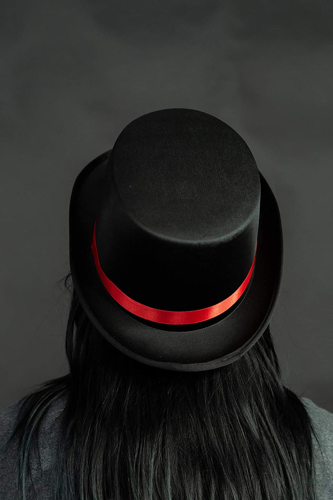 Black Top Hat with Red Band Caroler 
