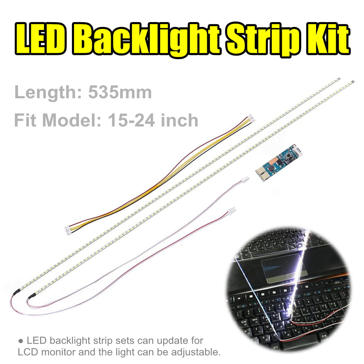 14.1" 16:9 290mm LED Backlight Strip Kit,Update 13.3" CCFL Laptop to LED 4:3 