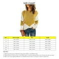 thumbnail image 4 of Women Knitted Top Crewneck Dropped Shoulder Sleeves Color Splicing Casual Knit Pullover Sweater for Spring Autumn Winter Ginger Yellow XXL, 4 of 5