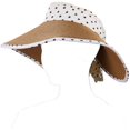 thumbnail image 4 of Women's and Girl's Polka Dot Straw Visor Sun Hat, 4 of 7