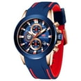thumbnail image 3 of Men's Watches Multifunction Chronograph Complete Calendar Waterproof Sport Quartz Wristwatches Luxury Blue Silicone Strap, 3 of 6