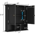 thumbnail image 3 of Bathroom Cabinet Wall Mounted 2-Door with 3 Open Shelves, Wooden Medicine Cabinets with Adjustable Shelf, Space Saver Storage Cabinets Over The Toilet for Bathroom&Living Room, 3 of 14