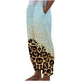 thumbnail image 1 of VEKDONE Pantalon Long en Lin pour Femmes Bleu Clair S, 1 of 5