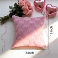 thumbnail image 2 of Valentine's Day Love Heart Throw Pillow Cover Set of 2, 18 x 18 Inch Red Soft Plush Faux Fur Jacquard Anniversary Wedding Cushion Case Decoration for Sofa Couch(Pink), 2 of 6