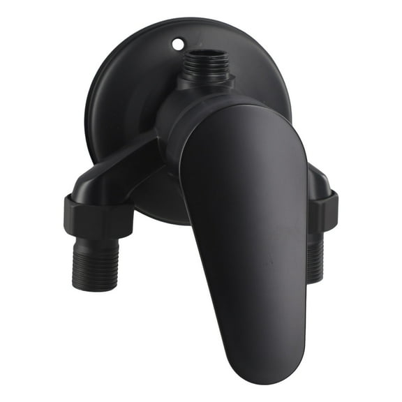 Brass Wall Mounted Hot Cold Water Mixing Valve Matte Black Shower System