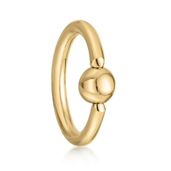 16 Gauge 14K Yellow Gold Captive Bead Universal Hoop Ring