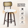 thumbnail image 3 of Ktaxon Mid-Century Modern Bar Stools 1 Pcs, Swivel Barstools 26" Counter Height with Padded Seat, Footrest & Backrest, Breakfast Kitchen Stools for Dining Room, Cafe, Bar Counter, White, 3 of 7