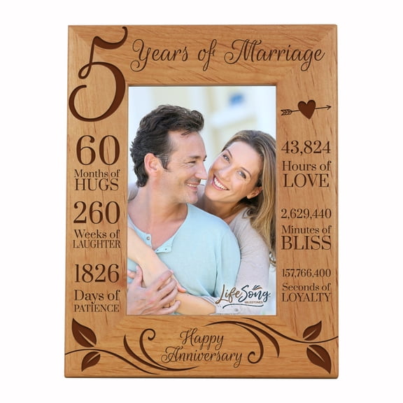 Engraved 5th Anniversary Photo Frame