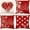 Red, variant on Valentines Day Pillow Covers 20 x 20 Inch Set of 4 Hello Valentine Love You More Pink White Stripes Heart Throw Pillows Decorative Cushion Cases Valentines Decor Pink