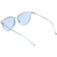 thumbnail image 4 of Translucent Metal Trim Square Horn Rimmed Sunglasses Color Tinted Lens 53mm (Silver / Blue), 4 of 4