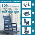 thumbnail image 5 of SERWALL Oversized Outdoor Rocking Chair with Footrest for Adults, HDPE All Weather Patio Rocker for Porch, Garden, Lawn, Black, 5 of 13