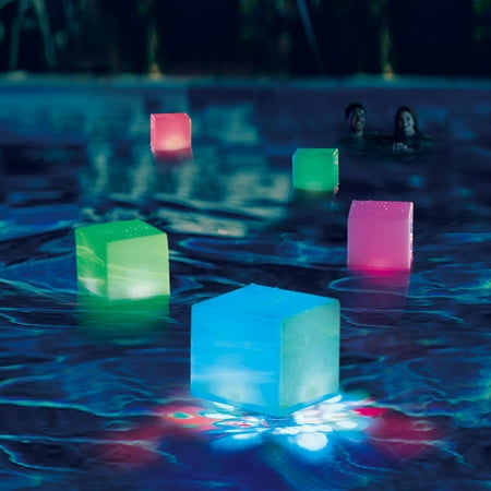 Summer Waves Aqua Glow Floating Cube LED Swimming Pool (Best Rated Floating Pool Lights)