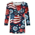 thumbnail image 4 of Aloohaidyvio 2024 USA Flag for Women Plus Size Shirts,Independence Day Tops for Women,4th of July Summer Patriotic Loose T-shirt, 4 of 5