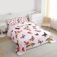 thumbnail image 3 of Homewish Rustic Boho Butterfly Full Size Comforter Sets,Romantic Pink Rose Bedding Comforter Set,Country Floral Bedding Sets For Girls Kids,Super Cozy Room Decor Reversible,3-Piece, 3 of 8