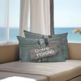 thumbnail image 4 of Outdoor Pillow Cover Go Fishing Set of 2 Waterproof Throw Pillowcases Vintage Country Wooden Door Decorative Patio Furniture Pillows for Couch Garden Indoor & Outdoor Use, 4 of 9