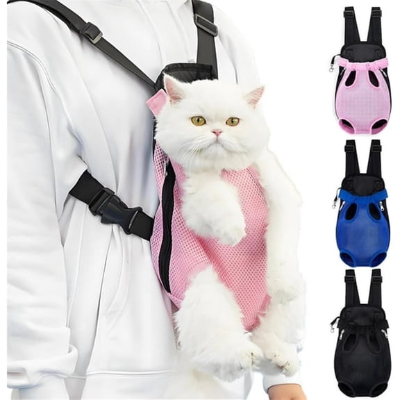 GASTROPOD Pet Carrier Backpack,Adjustable Pet Front Carriers for Small Medium Dogs Cats 5-18 Lbs,Legs Out,Dog Cat Carrier Backpack for Hiking,Camping,Traveling,Cycling (Pink,Large(Fit:10-18Lb))