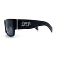 thumbnail image 6 of Locs Mens Skull Pattern Arm Thick Temple Rectangle Gangster Sunglasses Matte Black - Dark Skull, 6 of 8