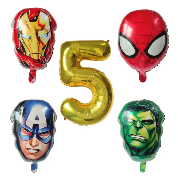 5 uds Globos de Papel de aluminio Spiderman XUQIANG decoración de Fiesta Temática 32 pulgadas