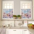 thumbnail image 4 of Christmas Candy House Tree Kitchen Curtains and Valances Set, Gingerbread Marshmallow Winter Snow Pink Rod Pocket Window Valance Window Curtain Panels for Living Room Bedroom, 27.5x24in, 3 Pieces, 4 of 7