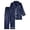 Women-Navy2, variant on MEZZALL Women Satin Silk Button Down Pajama Sets Solid Color 2 Piece Sleepwear Loungewear Long Sleeve Lapel Shirts With Pants Family Matching Nightwear