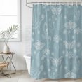 thumbnail image 4 of Blue Butterfly Botanical Bathroom Shower Curtains with 12 Hooks Polyester Waterproof Shower Curtain for Stalls and Bathtubs Summer Plants Line Art Decorative Bathroom Privacy Curtain 36x78 Inches, 4 of 9