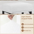 thumbnail image 4 of Rectangle Stretch Counter Height Barstool Slipcovers Rectangular Vanity Stool Cover Kitchen Counter Saddle Seat Cover 4PC White, 4 of 12