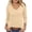 Beige, variant on Summer Blouses for Women Casual V-Neck Quarter Sleeve Pullover Tops Solid Color Loose Fit Beach Vacation Party Shirts, Orange XL