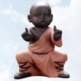 thumbnail image 4 of Adornos de monje de Kung Fu, estatua de Buda, Animal de té, bandeja de té de jardín Zen, estatuilla para bandeja de té de Kung Fu, decoración del coche, hogar y oficina (rojo), 4 of 5