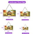 thumbnail image 5 of Hello Fall Autumn Wreath Saint Bernard Pumpkins Pickup Truck Landscape Wood Sign St Dog Lover Hanging Wall Home Decor - 13011, 5 of 5