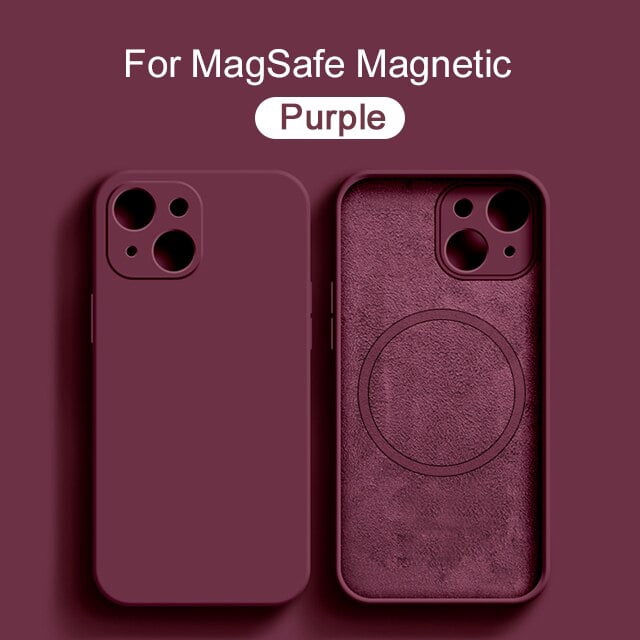 For Magsafe-funda magnética de silicona líquida para móvil, cubierta de carga inalámbrica para Apple iPhone 14, 13, 11, 12 Pro Max, Mini, XR, XS Max, 8 Plus, SE