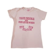 Womens Pink Glitter I have Trouble With... Cotton T-Shirt Tee Top Shirt Large