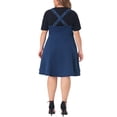 thumbnail image 4 of DARING DIVA Plus Size Denim Overall Adjustable Straps Pockets Dress 2X Dark Blue, 4 of 6