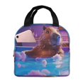 thumbnail image 1 of Easygdp Capybara Bathtub Fun Bolsa Térmica Premium - Tela Oxford Impermeable, Gran Capacidad, Bolsillo Frontal, Unisex para Trabajo, Escuela, Actividades al Aire Libre y Picnics, 1 of 8