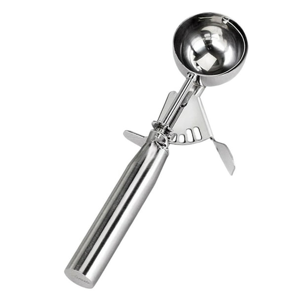 EeaseMX Cuchara para helado de acero inoxidable con gatillo, cuchara para galletas, cucharón para hacer bolas de melón y papas (pequeña)