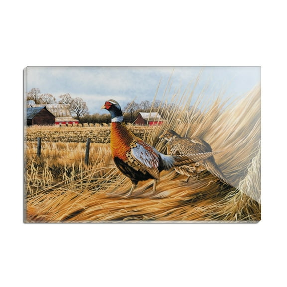 Pheasants on the Farm Rectangle Acrylic Fridge Refrigerator Magnet