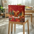 thumbnail image 3 of Xoenoiee Christmas Tree Elk Gift Print Cover for Chair Back Dining Chair Covers Soft Stretchable High Back Aesthetic Cover Washable Dining Room 20 x 19 Inch Christmas Decor, 1 Pack, 3 of 7