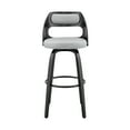 thumbnail image 2 of Julius 30" Gray Faux Leather and Black Wood Bar Stool, 2 of 10