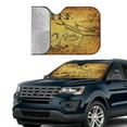 thumbnail image 4 of Disketp Windshield Sun Shade, Car Sun Shade For Front Window Coffee Vintage Sunshades Sun Visor Protector Blocks Uv Rays Foldable, 4 of 9