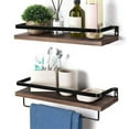 thumbnail image 4 of Necvior Space Saving Floating Storage Shelves Wall Mounted Floating Shelves Sturdy Wood Storage for Bathroom Kitchen Bedroom, 4 of 13