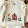 thumbnail image 2 of Christmas House Embroidery Design, Holiday Candy Cane Embroidery File, Winter Cottage Machine Embroidery Pattern, Xmas Sweatshirt Stitch, 2 of 5