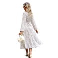 thumbnail image 4 of Valcatch Women's Crew Neck Long Sleeve Dresses Floral Ruffle Flowy Maxi Dress, 4 of 5