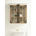 thumbnail image 3 of Kate and Laurel Hutchins Farmhouse Tall Wooden Wall Cabinet, 24 x 7 x 28, Rustic Brown and White, Vintage Cabinet with Glass Doors for Use as a Pantry Cabinet or an Over-the-Toilet Storage Cabinet, 3 of 11