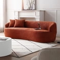 thumbnail image 5 of kevinplus 86.6'' Curved Sofa Couch for Living Room, Modern Boucle Fabric Contemporary Upholstered Living Room Sofa Couch, 3-Seat Luxury Couch for Bedroom Apartment Studio Small Space, 5 of 8