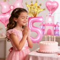 thumbnail image 3 of Set de Globos Princesa Aikitub 40" Rosa para 5º Cumpleaños, 3 of 7