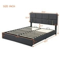 PU Leather Queen Platform Bed with Storage End of Bed Bench 2 Piece