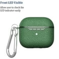 thumbnail image 3 of Allytech Case Compatible with AirPods 3rd Generation (2021 Released), Lychee Texture PU Leather Anti-Scratch Skin with Key-Chain Accessories for Women Men Case for Air-Pods 3 2021, Green, 3 of 5