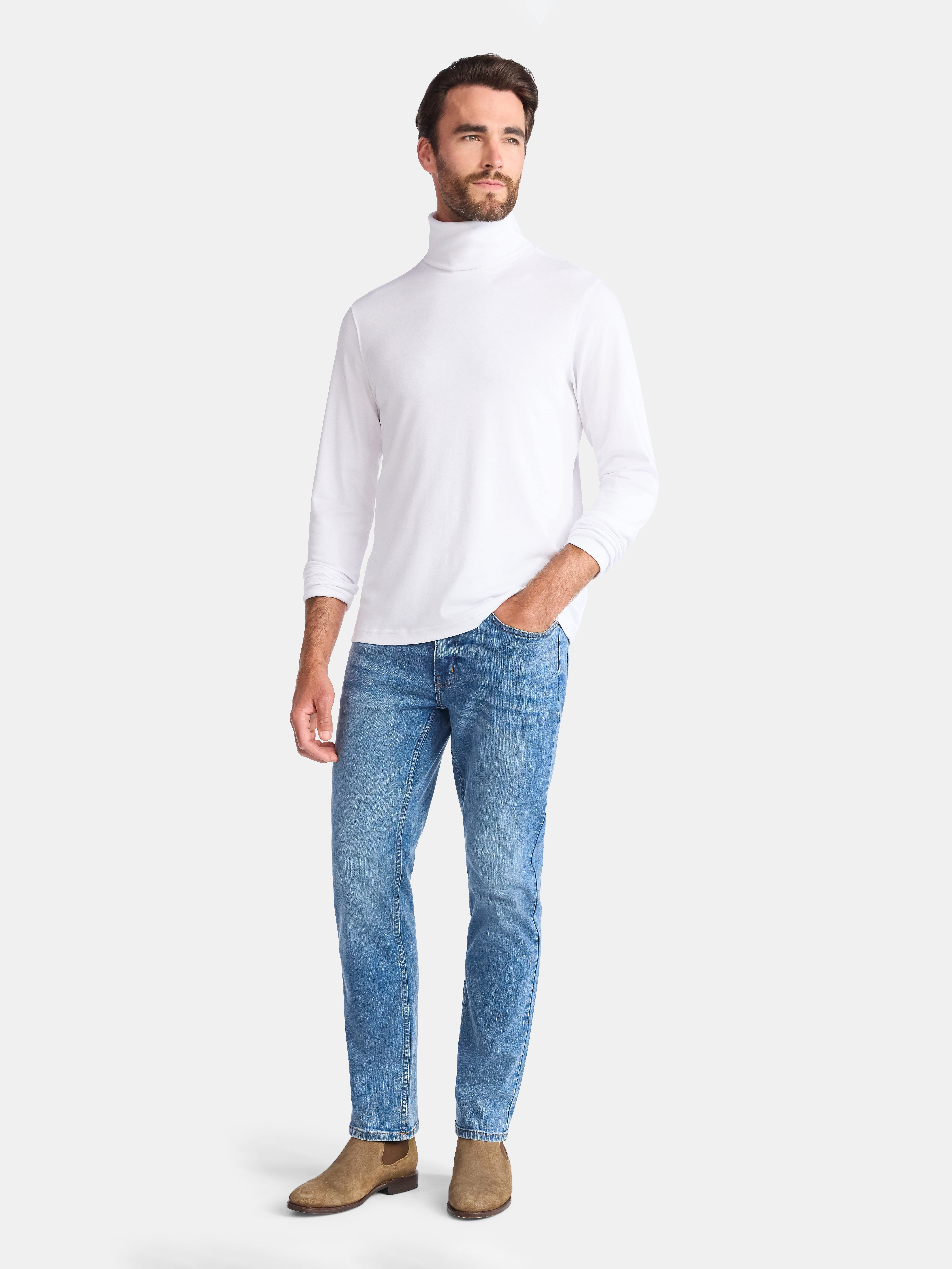 George Men's Turtleneck Pullover with Long Sleeves, Sizes S-3XL